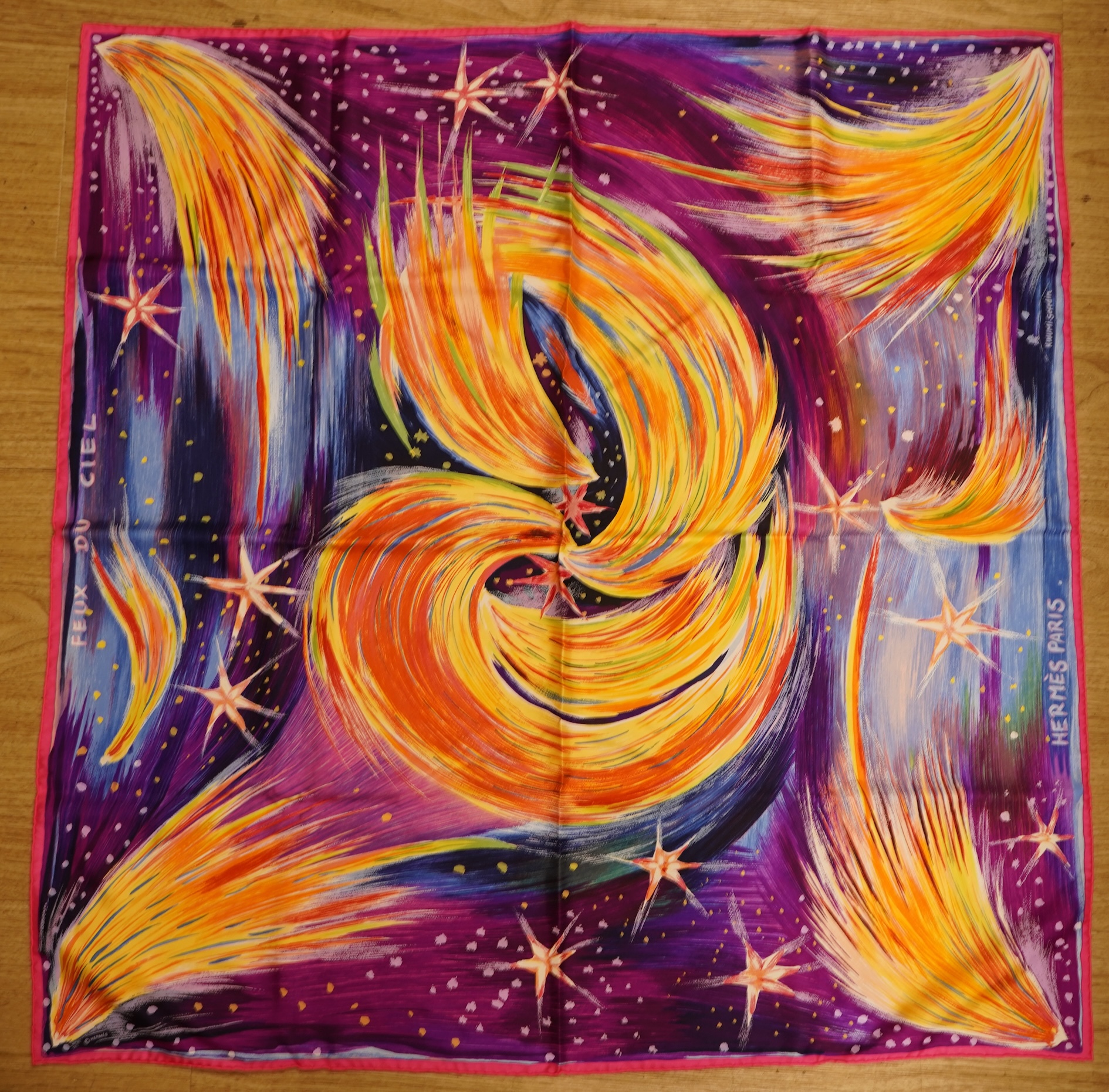 Two Hermes scarves, boxed